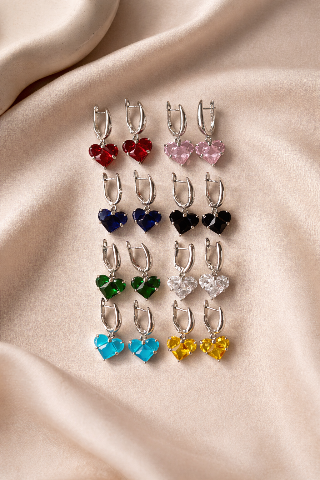 Platium plated zircon earrings