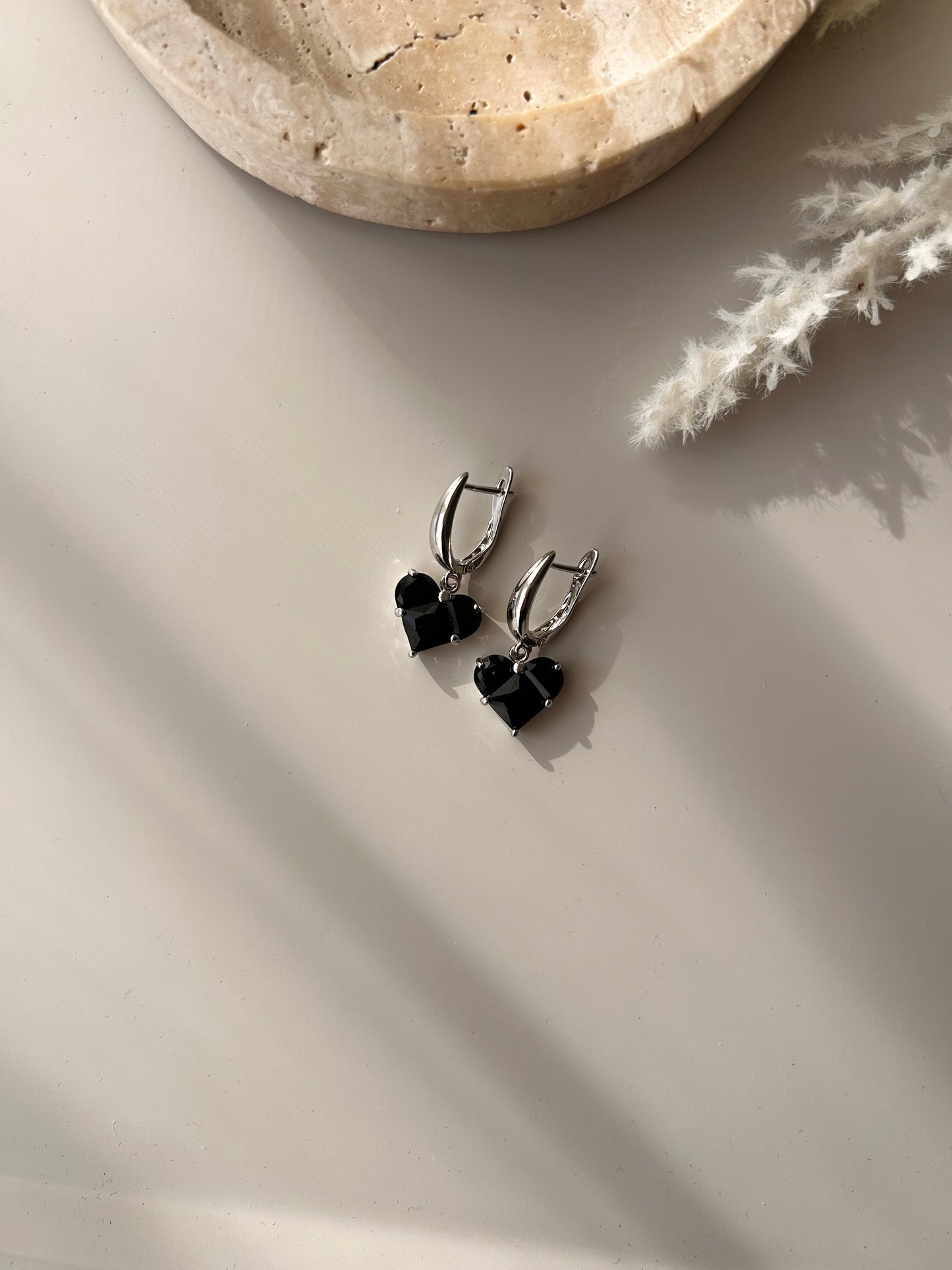 Black Heart Earrings