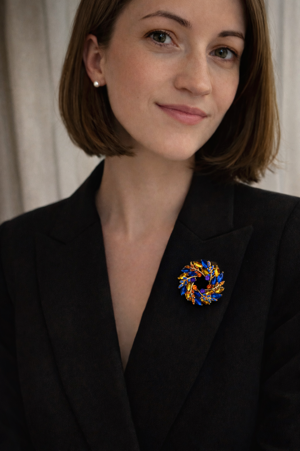 Brooch with Ukrainian colors
