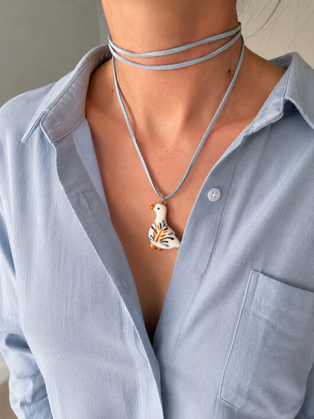 Polymer Clay Goose Pendant