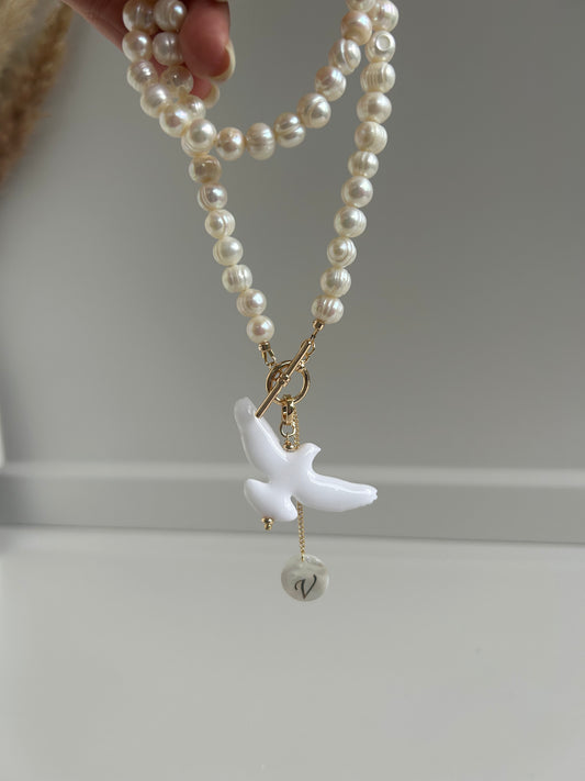 Pearl Initial Necklace