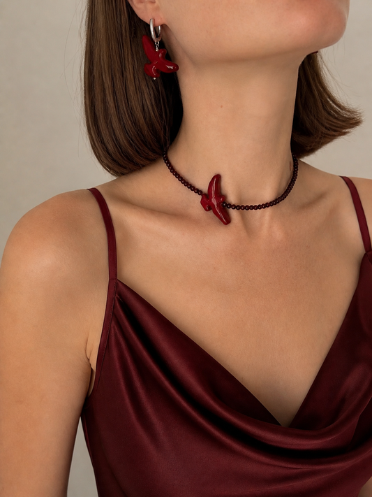 Jewelry Set 'Cherry Bird'