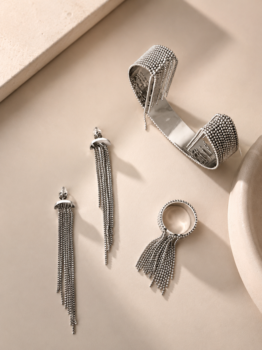 Stainless Steel Sivler Wave Set