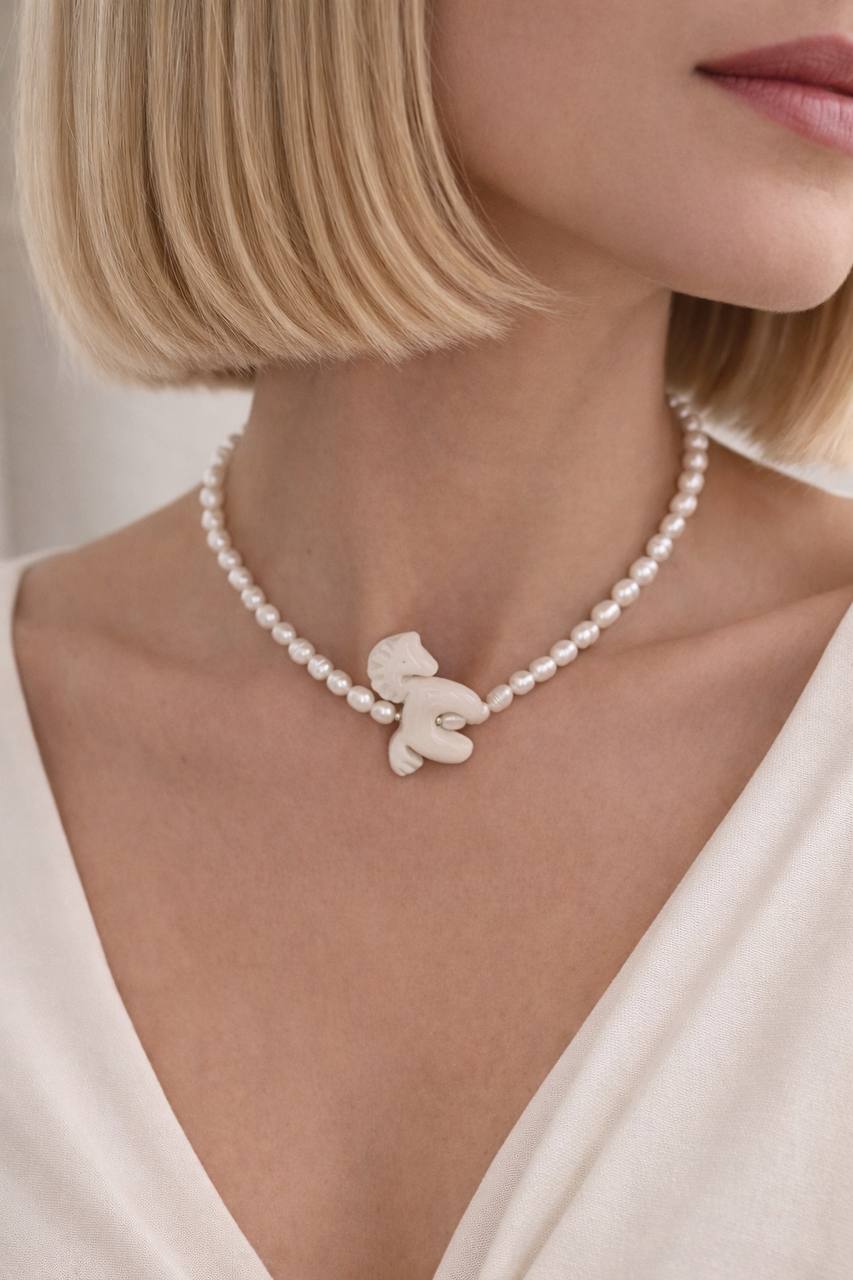 Necklace "White Horse"